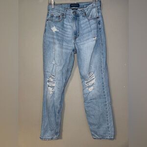 Aeropostale Light wash High rise Distressed Mom Jeans size 4 #719